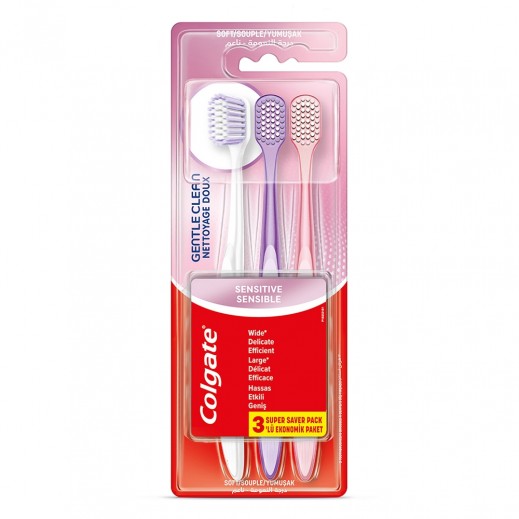 كولجيت - فرشاة أسنان للتنظيف اللطيف 3 حبة