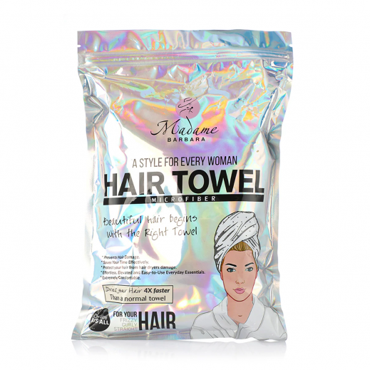 Hair Towel Microfiber  Off White Or Black Heart - يتم التوصيل بواسطة Joes Lab Within 24 hours 