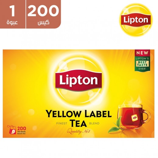 ليبتون شاي أسود العلامة الصفراء 200 كيس - يتم التوصيل بواسطة توصيل فاست