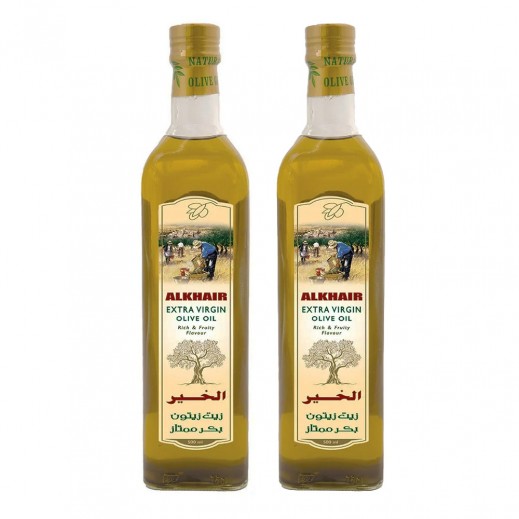 الخير زيت زيتون بكر ممتاز زجاج 2×500 مل