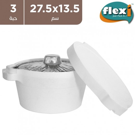 حلّة الومنيوم فليكسي متوسّطة الحجم مع فوم 3 × (13.5 × 27.5 سم)