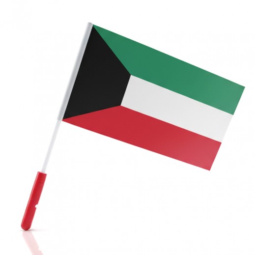 علم الكويت مع عصا البرق 40 × 60 سم  - يتم التوصيل بواسطة توصيل فاست
