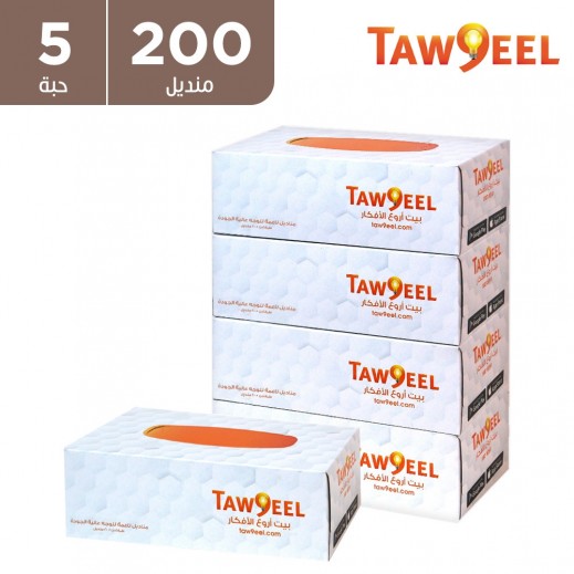 توصيل اسينشالز - مناديل وجه 200 منديل × 2 طبقة - 5 حبة - يتم التوصيل بواسطة توصيل فاست