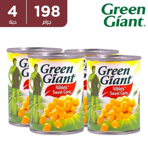 العملاق الأخضر - ذرة حلوة - 4 × 198 جم - يتم التوصيل بواسطة توصيل فاست
