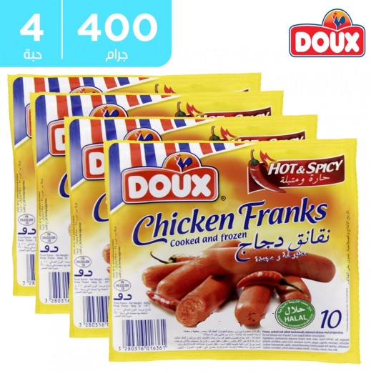 دوكس نقانق الدجاج حارة ومتبلة مجمدة 4 × 400 جم