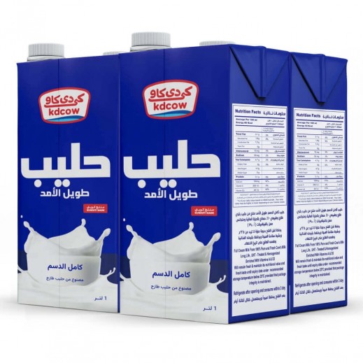 كي دي كاو - حليب طويل الأمد كامل الدسم 4 × 1 لتر  - يتم التوصيل بواسطة توصيل فاست