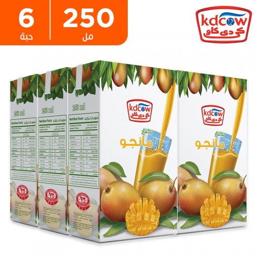 كي دي كاو - عصير نكتار المانجو 6×250 مل  - يتم التوصيل بواسطة توصيل فاست