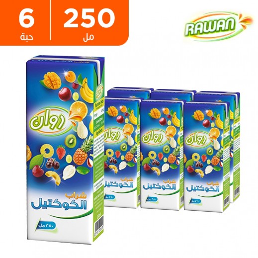 روان - عصير شراب كوكتيل 6×250 مل 