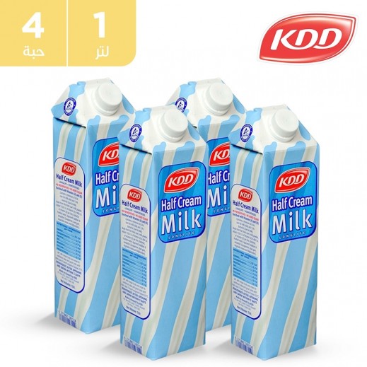 كى دى دى – حليب طويل الأمد نصف دسم 1 لتر ( 4 حبة ) - يتم التوصيل بواسطة توصيل فاست