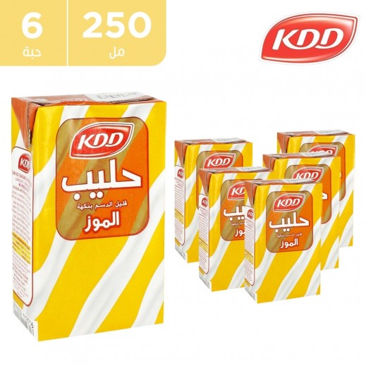 كى دى دى – حليب بنكهة الموز 250 مل ( 6 حبة ) - يتم التوصيل بواسطة توصيل فاست