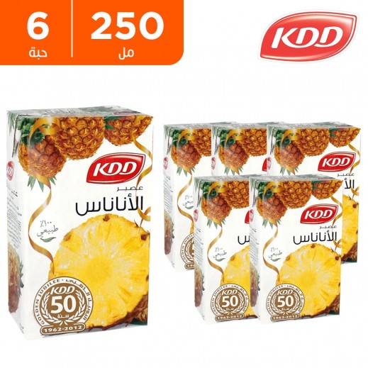 كى دى دى - عصير الأناناس 250 مل ( 6 حبة ) - يتم التوصيل بواسطة توصيل فاست