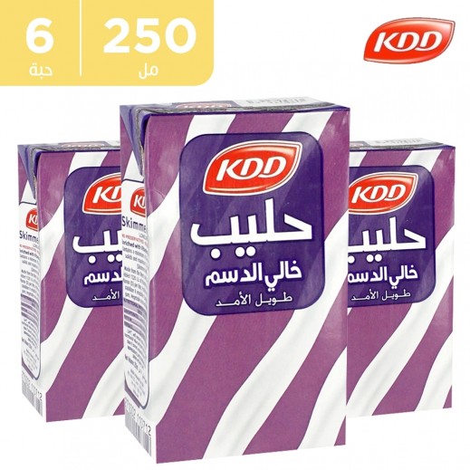 كى دى دى – حليب طويل الأمد خالي الدسم 250 مل ( 6 حبة ) - يتم التوصيل بواسطة توصيل فاست