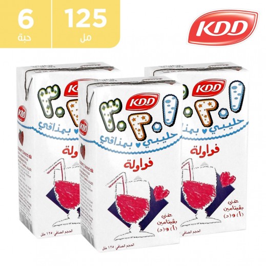 كى دى دى – حليب بنكهة الفراولة 125 مل ( 6 حبة ) - يتم التوصيل بواسطة توصيل فاست