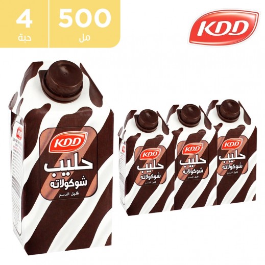 كي دي دي حليب بالشوكولاتة قليل الدسم 4 × 500 مل - يتم التوصيل بواسطة توصيل فاست