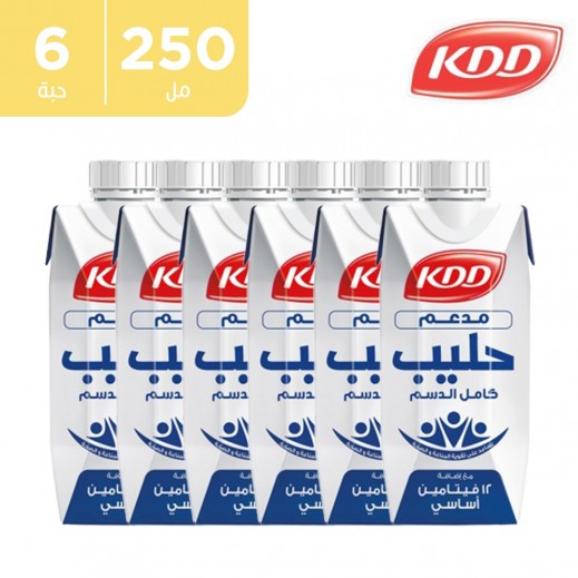 كى دى دى  حليب كامل الدسم مدعم 12 فيتامين 6 × 250 مل - يتم التوصيل بواسطة توصيل فاست