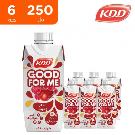 كي دي دي عصير بنكهة التفاح والتوت خالي من السكر 6×250 مل - يتم التوصيل بواسطة توصيل فاست