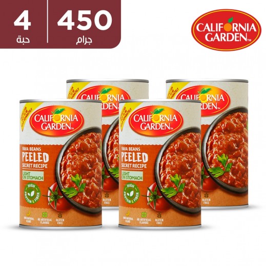 حدائق كاليفورنيا - فول مدمش مقشر ومعلب 4 × 450 جم (عبوة عائلية) - يتم التوصيل بواسطة توصيل فاست