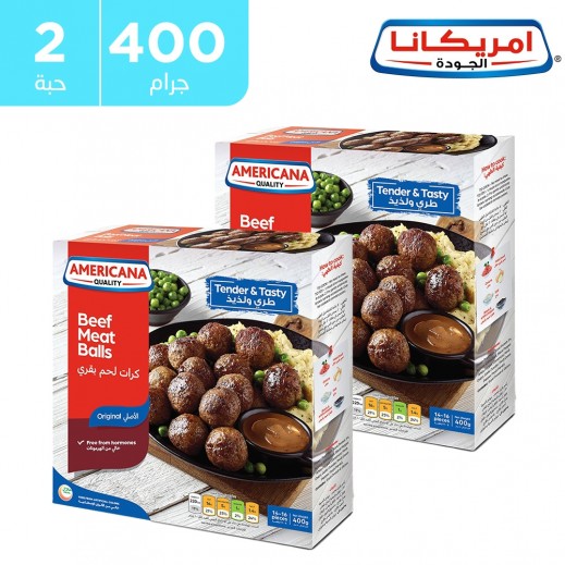أمريكانا - كرات لحم البقر المجمدة 2 × 400 جم - يتم التوصيل بواسطة توصيل فاست