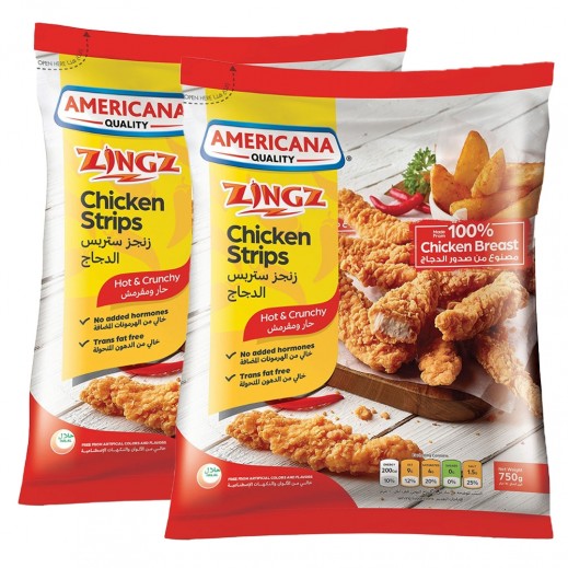 أمريكانا ستريبس دجاج حار 2 × 750 جم