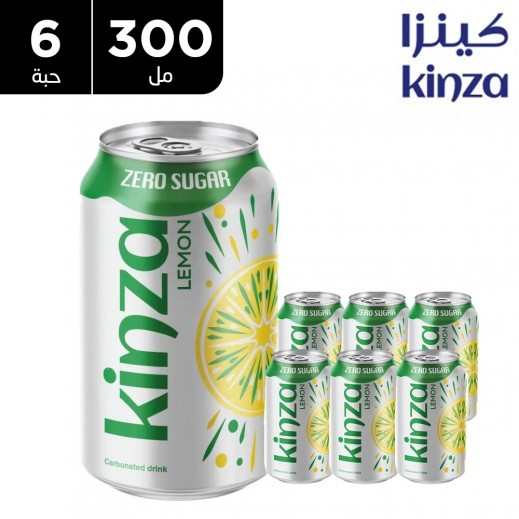كينزا - مشروب غازي زيرو سكر بنكهة الليمون 6 × 300 مل - يتم التوصيل بواسطة توصيل فاست