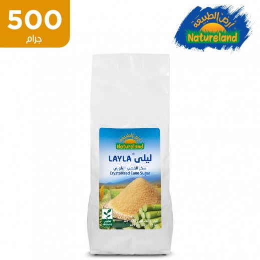 أرض الطبيعة - ليلي سكر القصب البلورى العضوي 500 جم   - يتم التوصيل بواسطة توصيل فاست