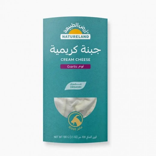أرض الطبيعة - جبنة الماعز الكريمية بالثوم - 100 جرام