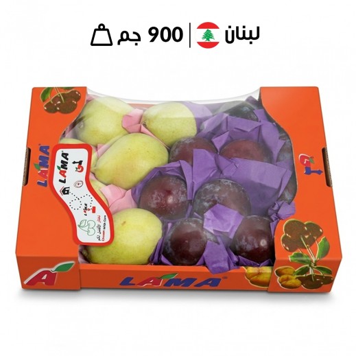 لاما صندوق برقوق وإجاص لبناني مشكل 900 جم تقريبًا.