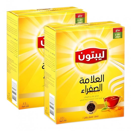 ليبتون - شاي أسود فرط العلامة الصفراء 2 × 400 جم - يتم التوصيل بواسطة توصيل فاست