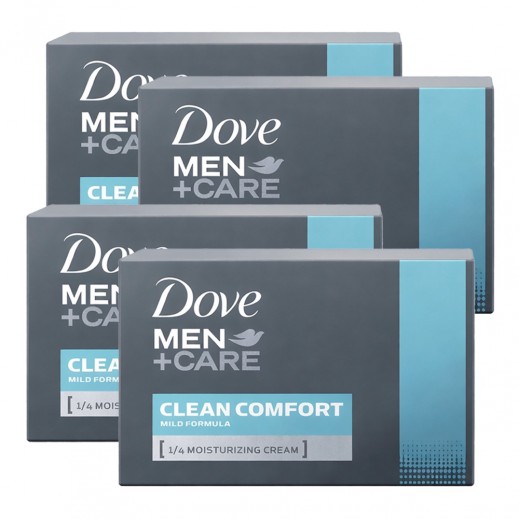 دوف صابون للعناية بالجسم والوجه للرجال راحة نظيفة 4 × 100 جم