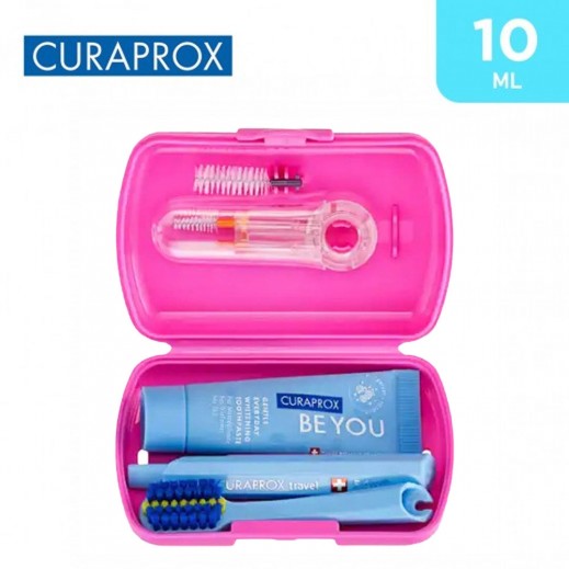Curaprox Ortho Pink Travel Set Toothbrush + Be You Toothpaste 10 ml - يتم التوصيل بواسطة توصيل فاست