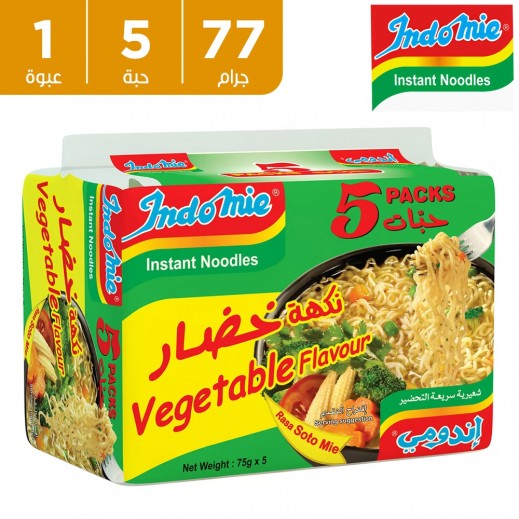 اندومي - نودلز الخضار سريعة التحضير 5 × 77 جم - يتم التوصيل بواسطة توصيل فاست