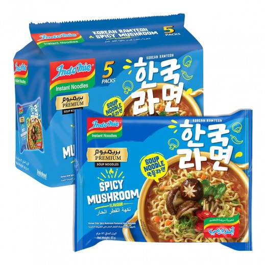 إندومي نودلز سريعة التحضير بنكهة الفطر الحار 5 × 83 جم - يتم التوصيل بواسطة توصيل فاست