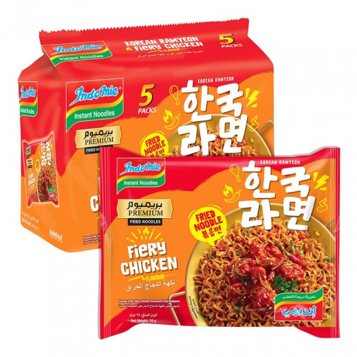إندومي نودلز مقلية بالدجاج الحار 5 × 94 جم - يتم التوصيل بواسطة توصيل فاست
