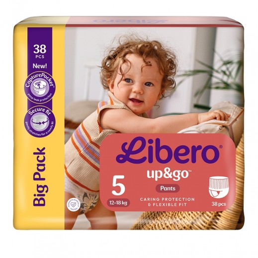 ليبرو - حفاضات كلوت أب آند جو مقاس 5 من 12 إلى 18 كجم 38 حبة