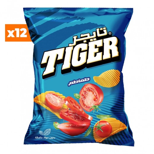 تايجر رقائق بطاطس بنكهة الطماطم 12 × 40 جم 