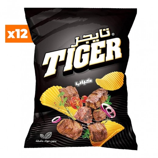 تايجر رقائق بطاطس بنكهة الكباب 12 × 40 جم 