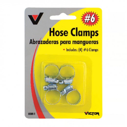 فيكتور - مشبك خرطوم فضي مقاس 1/4 بوصة إلى 7/8 بوصة SAE 4 أقدام SAE 6 شريط من الفولاذ المقاوم للصدأ - يتم التوصيل بواسطة Taw9eel within 1 working day 