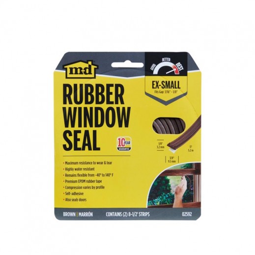 M-D Building Products Brown EPDM Rubber Foam Weatherstripping Tape for Doors & Windows 204 in. L - يتم التوصيل بواسطة Taw9eel within 1 working day 