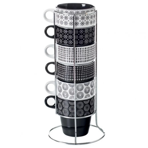 حامل أكواب سيكريت دو جورميه مع 6 أكواب أنيقة سعة 26 سنتيلتر - يتم التوصيل بواسطة Taw9eel within 1 working day 