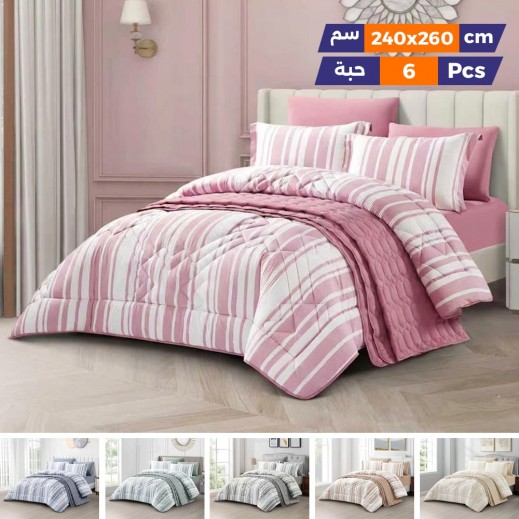  مورا - طقم لحاف جوبيتر 6 قطع 240 × 260 سم - يتم التوصيل بواسطة Taw9eel Within 24 Hours