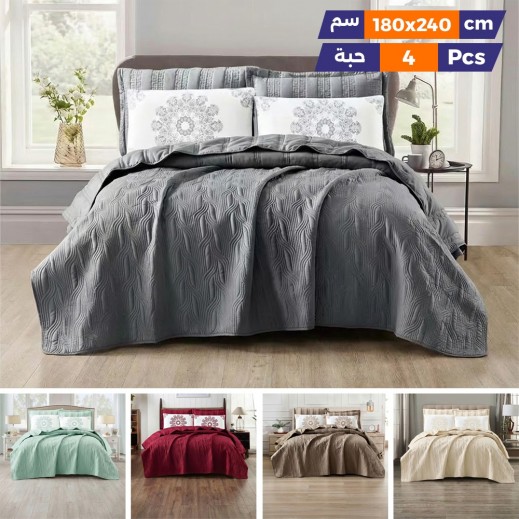 مورا - طقم لحاف لونا 4 قطع 180 × 240 سم - يتم التوصيل بواسطة Taw9eel Within 24 Hours