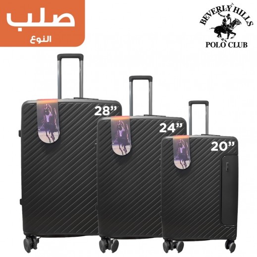 بولو - حقيبة أمتعة للسفر صلبة من البولي كربونات بعجلات دوارة - لون أسود - يتم التوصيل بواسطة ديقان بلس خلال 3 أيام عمل 