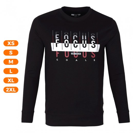 تيشيرت رجالي بأكمام طويلة بياقة مستديرة من إن – أسود - يتم التوصيل بواسطة توصيل خلال 24 ساعة 