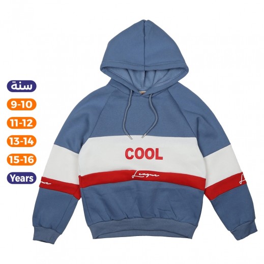 بلوفر ولادي بغطاء رأس من إن – أزرق فاتح - يتم التوصيل بواسطة توصيل خلال 24 ساعة 