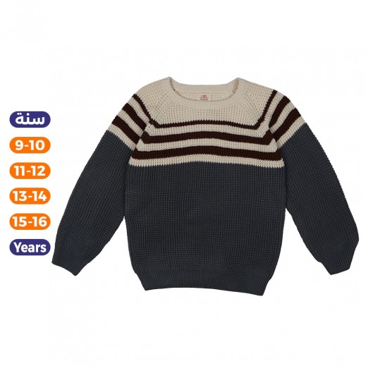 سويتر ولادي بأكمام طويلة من إن – رمادي     - يتم التوصيل بواسطة توصيل خلال 24 ساعة 