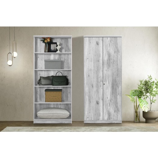 Malizyan 2 Door Wooden Cabinet 185x80x43 CM Ivory - يتم التوصيل بواسطة  ROCA فى خلال 3 ايام عمل