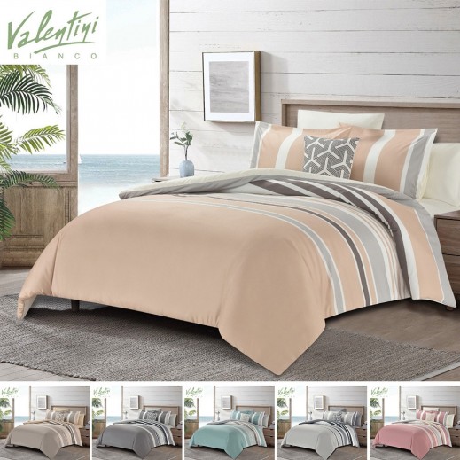 فالنتيني لحاف مقلم نفر 5 حبات مع كوشيه 180 × 240 سم - يتم التوصيل بواسطة توصيل خلال 48 ساعة عمل