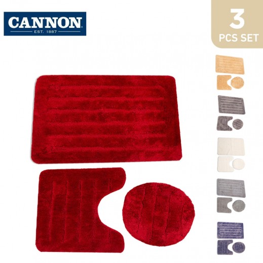 كانون - طقم سجادة حمام ساده 3 قطعة  - يتم التوصيل بواسطة توصيل خلال 48 ساعة عمل