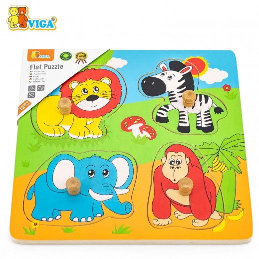 ڤيغا - بازل مسطّح خشبي - الحيوانات البريّة (12+ شهر) - يتم التوصيل بواسطة   خلال 24 ساعة 