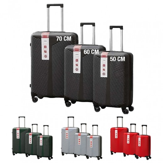 أمريكان لاكدج - مجموعة من 3 حقائب سفر ABS تروللي 50 + 60 + 70 سم